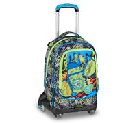 SJ GANG STYLE JAM GANG Trolley Jack 8 roues Soft POUCH Boy Noir, 34L, Discomposable, Crossover System, 3 en 1, Bretelles rétractables, poche frontale avec mini sac à dos, école primaire, enfant