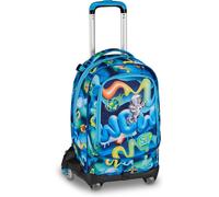 SJ GANG STYLE JAM GANG Trolley Jack 8 roues SPACE RIDE, Bleu, 34L, Discomposable, Crossover System, 3 en 1, Bretelles rétractables, Poche frontale avec astronaute 3D, École primaire, Enfant
