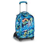 SJ GANG STYLE JAM GANG Trolley Jack 8 roues SPACE RIDE, Bleu, 34L, Discomposable, Crossover System, 3 en 1, Bretelles rétractables, Poche frontale avec astronaute 3D, École primaire, Enfant