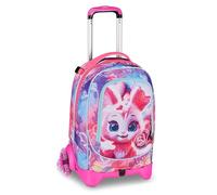 SJ GANG STYLE JAM GANG Trolley New Tech, 33 L, triple usage, sac à dos détachable, double compartiment, bretelles rétractables, poche porte-bouteille, école et loisirs, turquoise fluo pour enfants