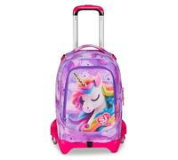 SJ GANG STYLE JAM GANG Trolley School Jack 3 Roues Fable Journey, Fuchsia, 3 en 1, Sac à dos triple usage avec chariot détachable, 33 L, sac à dos école primaire, sac à dos fille, fuchsia, Taglia