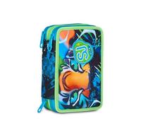 SJ GANG STYLE JAM GANG Trousse d'école 3 Zip Air Tiger, bleu, porte-stylo triple compartiment complet avec stylets, crayons, couleurs, accessoires sac à dos, école primaire, enfant