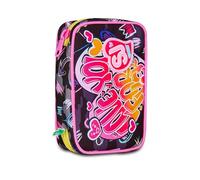 SJ GANG STYLE JAM GANG Trousse d'école Speed Pad, multicolore, porte-stylo Mono compartiment avec planches amovibles, avec stylets, crayons, couleurs, accessoires à dos, école primaire, fille