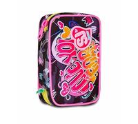 SJ GANG STYLE JAM GANG Trousse d'école Speed Pad, multicolore, porte-stylo Mono compartiment avec planches amovibles, avec stylets, crayons, couleurs, accessoires à dos, école primaire, fille