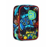 SJ GANG STYLE JAM GANG Trousse d'école Speed Pad, multicolore, porte-stylo Mono compartiment avec planches amovibles, avec stylets, crayons, couleurs, accessoires à dos, école primaire, enfant