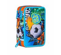 SJ GANG STYLE JAM GANG Trousse scolaire 3 Zip, multicolore, porte-stylo triple compartiment complet avec stylets, crayons, couleurs, accessoires sac à dos, école primaire, enfant, multicolore, Taglia