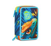 SJ Gang Style Jam Gang, Trousse scolaire 3 zip Dragon Glide, triple compartiment, porte-stylo, bleu