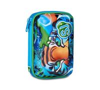 SJ GANG STYLE JAM GANG Trousse scolaire Speed Pad + Air Tiger, bleu, porte-stylo Mono compartiment avec planches amovibles, avec stylets, crayons, couleurs, accessoires sac à dos, école primaire