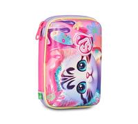 SJ GANG STYLE JAM GANG Trousse scolaire Speed Pad + Cat&Air, Rose, porte-stylo Mono compartiment avec planches amovibles, avec stylets, crayons, couleurs, accessoires sac à dos, école primaire, fille