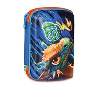 SJ GANG STYLE JAM GANG Trousse scolaire Speed Pad + Dragon Glide, bleu, porte-stylo Mono compartiment avec planches amovibles, avec stylets, crayons, couleurs, accessoires sac à dos, école primaire