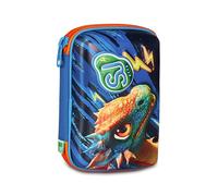 SJ GANG STYLE JAM GANG Trousse scolaire Speed Pad + Dragon Glide, bleu, porte-stylo Mono compartiment avec planches amovibles, avec stylets, crayons, couleurs, accessoires sac à dos, école primaire