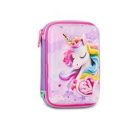 SJ GANG STYLE JAM GANG Trousse scolaire Speed Pad + Fable Journey, Rose, porte-stylo Mono compartiment avec planches amovibles, avec stylets, crayons, couleurs, accessoires sac à dos, école primaire