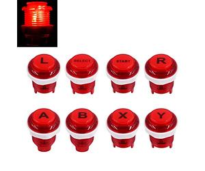 SJ@JX 8 PCS Arcade Game LED Push Buttons with Cherry MX Microswitch Logo X Y Start Select for PC MAME Raspberry Pi