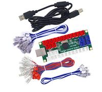 SJ@JX Arcade DIY Kit LED USB Encoder Board Zero Delay Arcade Controller Joystick Button Fight Stick Raspberry Pi Retro Pie MAME 5V LED Power