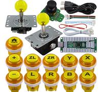 SJ@JX Arcade Game Controller 3D Gamepad Analog Stick Sensor Fly Joystick Microswitch MX LED Button USB Encoder Light Cable for PC PS3 Nintendo Switch Android Raspberry Pi