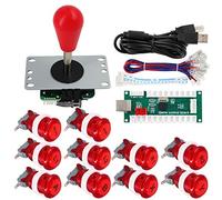 SJ@JX Arcade Game Controller DIY Kit Buttons with Logo Coin X Y Start Select 8 Way Joystick USB Encoder for PC MAME Raspberry Pi