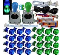 SJ@JX Arcade Game LED Controller Lamp USB Encoder 2 Player Gamepad Microswitch Light Button 8way LED Joystick for Nintendo Switch PC PS3 Retropie Raspberry Pi MAME