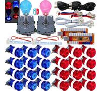 SJ@JX Arcade Game LED Controller Lamp USB Encoder Board Gamepad Microswitch Light Button 8way LED Joystick for Nintendo Switch PC PS3 Retropie Raspberry Pi MAME