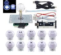 SJ@JX Arcade Game LED DIY Kit Mechanical Keyboard Switch Arcade LED Button Joystick Controller Zero Delay USB Encoder for PC MAME Retropie Jamma