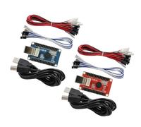 SJ@JX Arcade Game USB Encodeur Zero Delay Controller Board DIY Kit pour boutons et joystick - Plug and Play, lumière LED Power Light, compatible avec Raspberry Pi, Rétropie, MAME, Windows