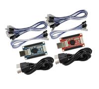 SJ@JX Arcade Game USB Encodeur Zero Delay Controller Board DIY Kit pour boutons et joystick - Plug and Play, lumière LED Power Light, compatible avec Raspberry Pi, Rétropie, MAME, Windows