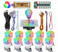 SJ@JX Arcade Kit d'encodeur USB avec boutons LED RVB et joystick Sanwa 4/8 voies, boutons microcommutateurs, manette Plug & Play pour Nintendo Switch, PS3, PC, MAME