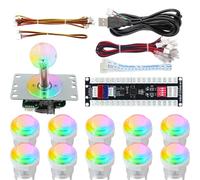 SJ@JX Contrôleur d'arcade à boutons avec bouton RVB Raspberry Pi RP2040, joystick de jeu de combat à très faible latence pour PC et Nintendo Switch