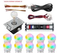 SJ@JX Contrôleur d'arcade à boutons avec boutons RVB et joystick analogique 3D, codeur Raspberry Pi RP2040, latence ultra-faible, compatible multi-plateformes pour PC et Nintendo Switch