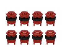 SJ@JX Lot de 8 boutons poussoirs Arcade 28 mm MX Microswitch à vis pour jeu d'arcade MAME Jamma Joystick Raspberry Pi Machine SSA Rouge