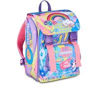 SJ Seven Mitama Sac à dos extensible 4 fermetures éclair, RAINBOW DREAM, Lilas, Maxi capacité, double compartiment, dossier préformé, fille, école primaire, lilas, Taglia unica, Décontracté