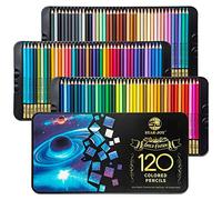 SJ STAR-JOY Gold Edition Lot de 120 crayons de couleur pour adulte - Crayons de couleur de qualité supérieure pour estompage des couches, cadeaux de vacances pour dessin d'artiste, crayons de couleur