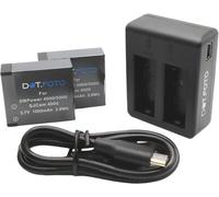Sj4000B Premium 1050Mah Batterie (X2) Et Double Chargeur Usb Pour Sjcam M10, Sj4000, Sj5000, Sj5000 Wifi, Sj5000 Plus, Sj6000, Sj7000, Sj9000[Z870]