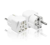 SJACXANM Adaptateur Prise International vers France, 2PCS Adaptateur Prise Chine, Adaptateur Prise Anglaise vers France, Adaptateur USA vers France pour Europe, France, Allemagne, Italie, Blanc