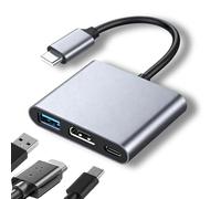 SJACXANM Adaptateur USB C vers HDMI, 3 En1 Multiport Adapter USB C avec HDMI 4k, Pd Charge 100w, USB 3.0, Adaptateur USB C HDMI pour Samsung, Google Chromebook, HP, Macbook Pro/Air, Surface