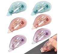 SJACXANM Colle Roller, 6 Pièces Scotch Double Face, Colle Roller Adhésif Résistant Déchirure, 6 mm X 6m RollerColle Pour Scrapbooking, Collephoto Et Projets D'artisanat (3 couleurs)