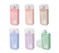 SJACXANM Colle Roller, 6 Pièces Scotch Double Face, Colle Roller Adhésif Résistant Déchirure, 6 mm X 6m RollerColle Pour Scrapbooking, Collephoto Et Projets D'artisanat (6 couleurs)