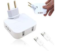 SJACXANM Prise Plate Derriere Meuble, PrisePlate avec 2Prises De 220 V Et 2 USB, 4 in 1 Prise Plate USB Connexion Pivotante à 180°, Multiprise Murale pour Le Voyage Et La Maison