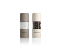 LARS NYSØM Set de moulin à sel et à poivre en acier inoxydable avec broyeur réglable en céramique 2 pièces I Set de moulin à épices manuel (Brown/Beige)