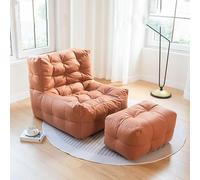 SJAPEX Canapé en Mousse Compressée avec Étriers, Fauteuil De Jeu De Sol, Grand Pouf pour Adultes, Canapé Relax en Mousse À Mémoire De Forme, pour Salon, Chambre Brown