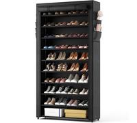 SJAPEX Étagère À Chaussures en Tissu À 11 Niveaux, avec Revêtement en Tissu, Grande Étagère À Chaussures Haute pour 34 À 40 Paires De Talons Hauts, Baskets, Idéale pour Le Couloir Et L'entrée.