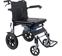 SJAPEX Fauteuil Roulant De Voyage Léger Et Pliable, Chaise Percée Pliante Et Étanche avec roulettes, Petit Fauteuil Roulant pour La Maison Et Les Voyages, Fauteuils Roulants Extra Étroits