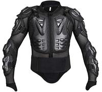 SJAPEX Gilet de Protection de La Poitrine/Colonne Vertébrale,Homologué CE pour Motocross,Quad,Dirt Bike,Tout-Terrain,Armure Protection a Manches Longues Black,XL