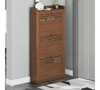 SJAPEX Shoe Cabinet, Hidden Shoe Storage Cabinet for Entryway, Slim and Narrow Shoe Cabinet, Shoe Rack, Frestanding Shoe Storage in Brown Wood 20 * 6.7 * 41.3in
