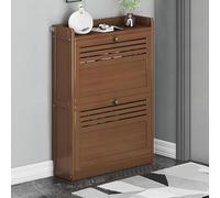 SJAPEX Shoe Cabinet, Hidden Shoe Storage Cabinet for Entryway, Slim and Narrow Shoe Cabinet, Shoe Rack, Frestanding Shoe Storage in Brown Wood 20 * 6.7 * 28.3in