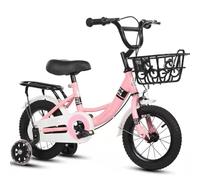 SJAPEX Vélo Enfant 14 Pouces Vélo Enfant Vélo Enfant Double Frein avec Roues D'entraînement Amovibles avec Roue Auxiliaire pour Les 5-8 Ans 3,Flashing Wheel