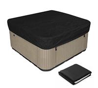SJASD Housse de Protection pour Bain à Remous de Jardin,Protection étanche Contre Le Vent et Les Rayons UV,Couverture Jacuzzi Exterieur,Cordon de Serrage réglable,Noir,200×200×85cm