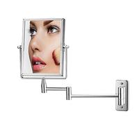 SJASD LED Mural Miroirs de Maquillage Rectangulaire,Miroir Grossissant Mural Salle De Bain,Miroir Mural Double Face 3X Grossissement,360° Pivotant Extensible,pour Maquillage et Rasage
