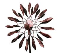 SJASD Moulin à Vent Solaire pour Cour et Jardin,Éolienne À Vent à Double Lame avec Piquet en métal, Sculptures de Vent cinétiques en métal pour décorations de Cour, pelouse, Jardin, terrasse