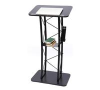 SJASD Pupitre en métal Noir pour église et conférence, Design élégant et Portable