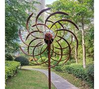 SJASD Solaire Moulin À Vent Metal,Éolienne À Vent de Jardin avec Boule de Verre à énergie Solaire à éclairage LED,éolienne Métallique Cinétique,Ornement décoratif de pelouse Moulin à Vent